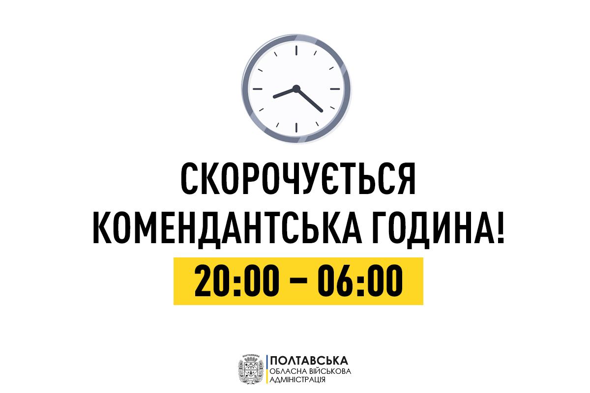 Із 19 березня комендантська година на території області триватиме з 20:00 до 6:00